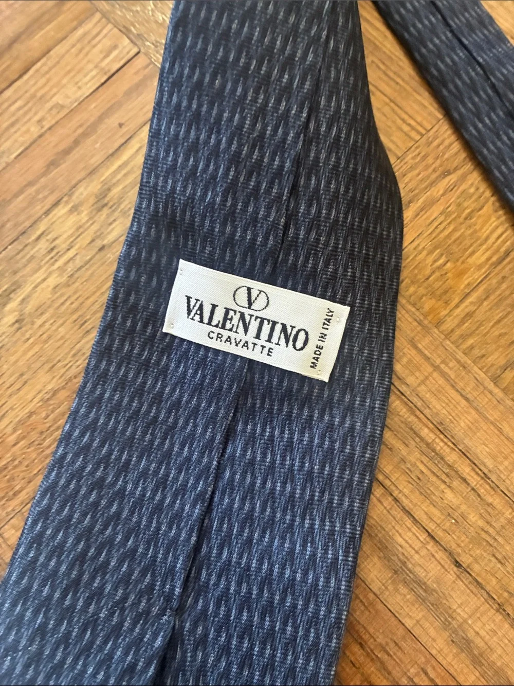 Valentino Silk Navy Textured Men's Tie